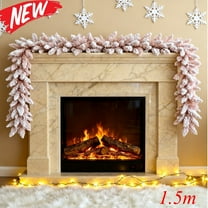 KOYPTL Snow Flocked Christmas Garland Snowy Artificial Christmas Garland Winter Frosted Dense Holiday Garland White Cedar Garland Mantle Stairs Fireplace Porch Table Wall Home Decor