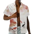 thumbnail image 2 of Uorisanigo Koi Fish Lotus Ink Matching Couple Outfits Men's Button Up Shirt Size 5XL Comfort Summer Beach Tops Large Tall Shirts and Womens Sleeveless Tank Hawaiian Dress with Pocket, 2 of 7