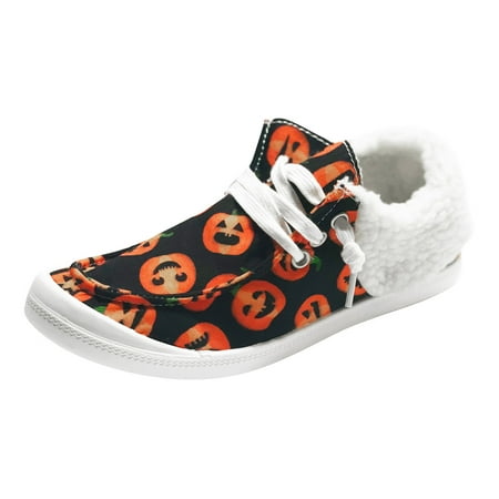 

Casual Shoes for Women Ladies Shoes Halloween Pumpkin Print Warm Casual Shoes Fashion Soft Sole Non Slip Lazy Casual Shoes Women Casual Shoes Canvas Orange 37