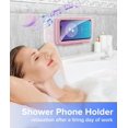 thumbnail image 2 of Shower Phone Holder Waterproof 480 Rotation Phone Stand Case Mount for Bathroom Batheub Kitchen Wall Mirro Compatible with iPhone 15 14 13 12 11 Plus Pro Max XS XR up to 6.8" Cell Phone， Pink, 2 of 8