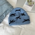 thumbnail image 2 of AWZXDE Womens Hats Bow Knitted Beanie Cute Fashion Casual Knit Hat Solid Color Warm Slouchy Skull Cap for Women and Girls Blue,M, 2 of 3