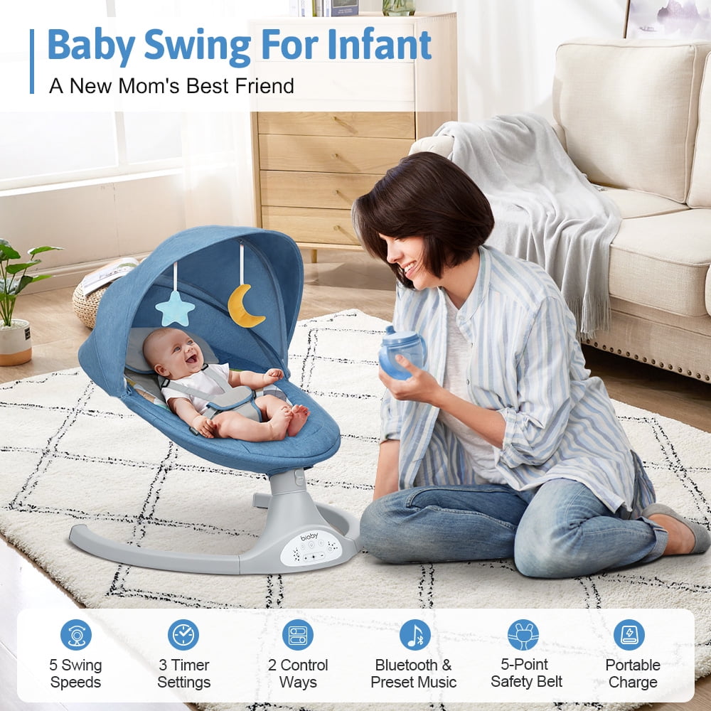 Remote Control Portable Baby Swing Electric Rocking Chair with Music T