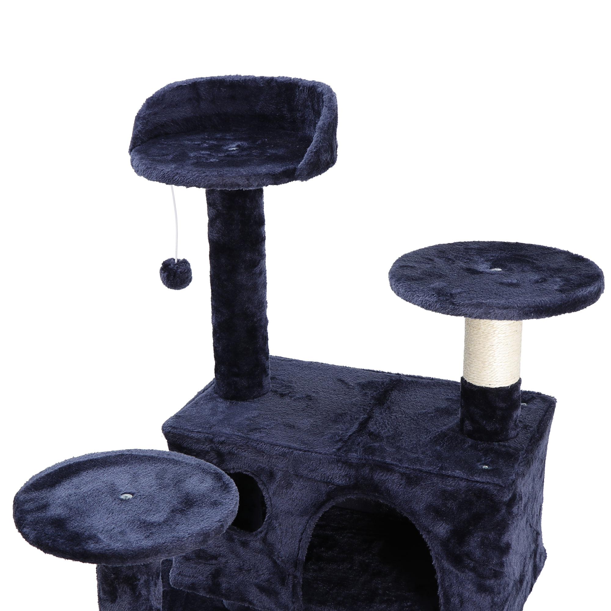 ZENY 53" Cat Tree Multi-Levels Condos Scratching Post Tower Play House, Blue