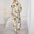 thumbnail image 3 of Womens Pajamas Sets 2 Pack - Hot Coffee Print Long Sleeve Sleepwear Lounge Sets Soft Button Down PJ Sets, 3 of 6