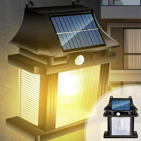 

Zgyau Garden Lamps Solar Outdoor Lights Motion Sensor Rainproof Auto On/Off Solar Wall Lights LED Street Light For Garden Parking Lot Garage