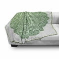 thumbnail image 3 of Mandala Soft Flannel Fleece Blanket, Ornamental Floral Arrangement with Spirals Stars and Blossoming Petals, Cozy Plush for Indoor and Outdoor Use, 60" x 80", Apple Green and White, by Ambesonne, 3 of 6