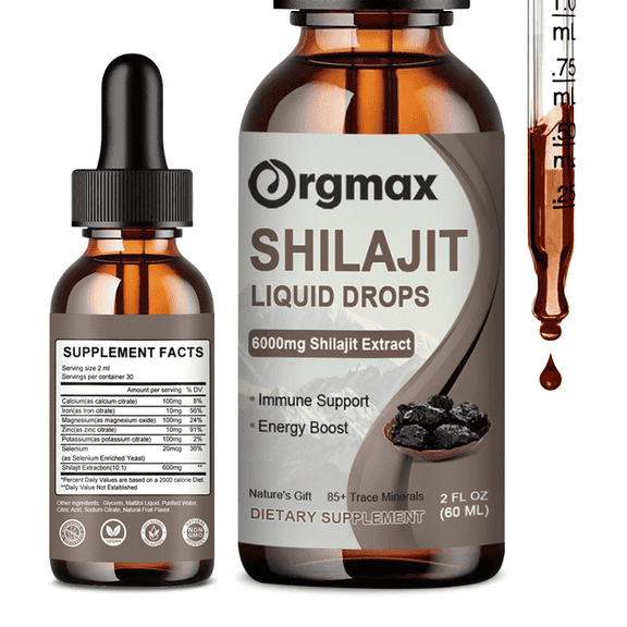 Shilajit Supplements - Pure Himalayan Shilajit Sublingual Liquid Drops Supports Energy,Immune,2fl oz