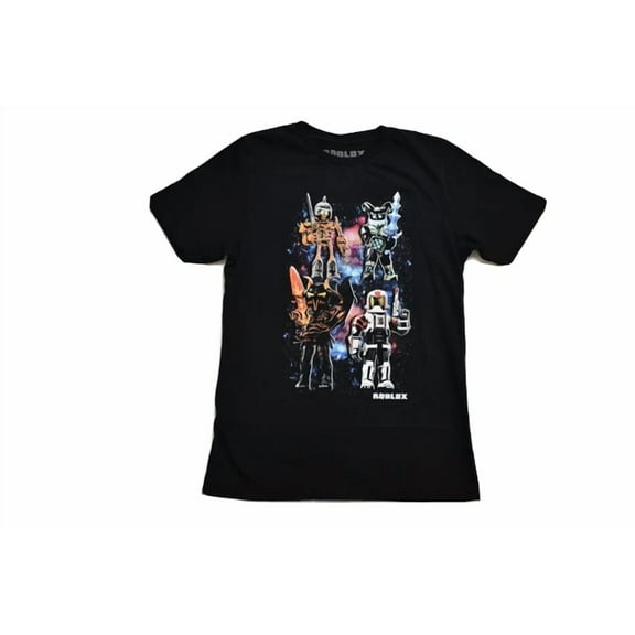 Roblox Youth Boys Multiple Character Space Graphic Black Shirt New