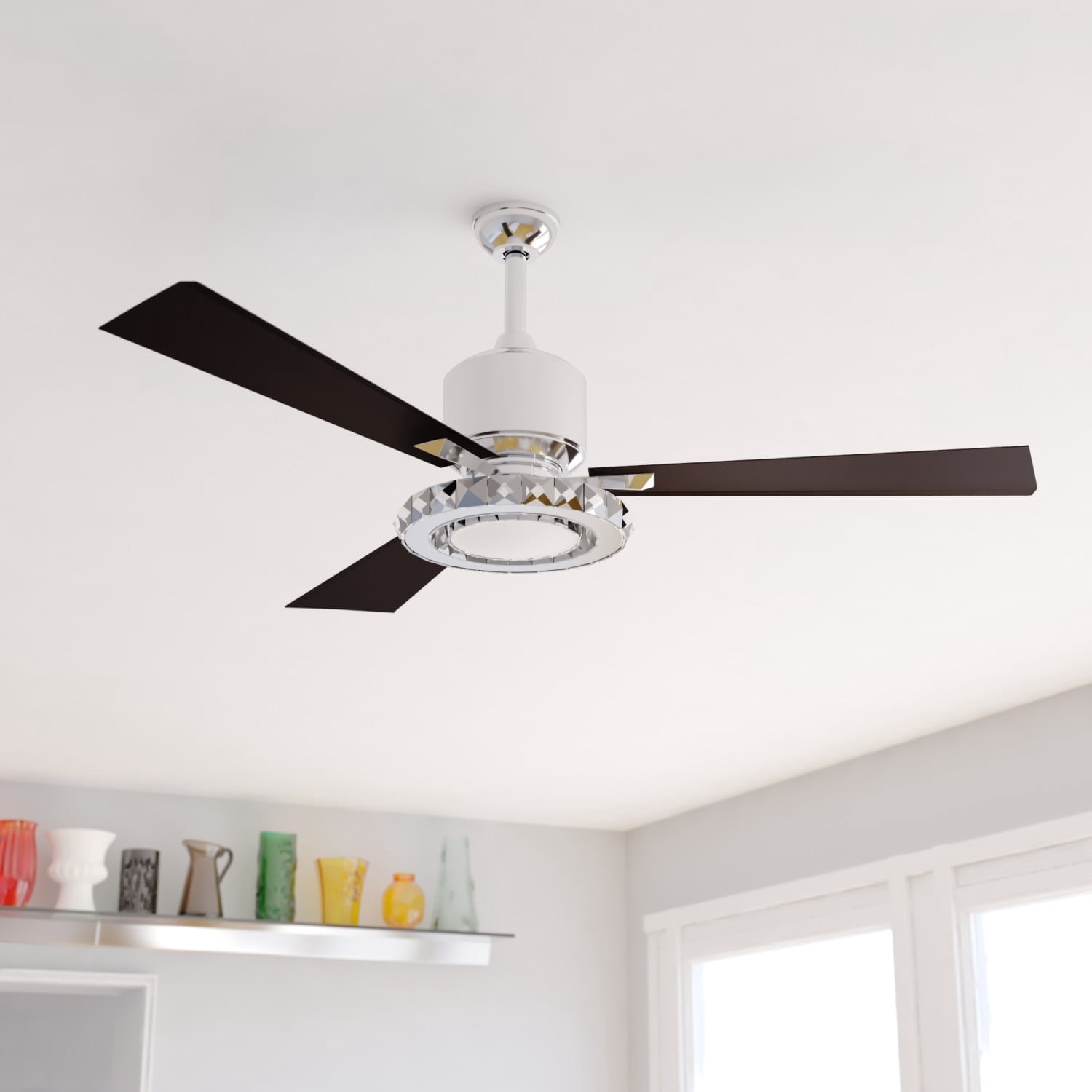 Hunter 44 Inch Indoor Ceiling Fan, LED Light, Remote Control, Low
