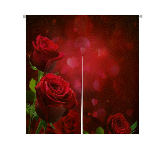 Cortina japonesa Noren ABPHQTO Corazones de San Valentín rosas rojas 85x90 cm