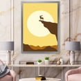 thumbnail image 3 of Designart 'Minimalistic Deer At Sunset On Mountain Top' Lake House Framed Art Print, 3 of 4