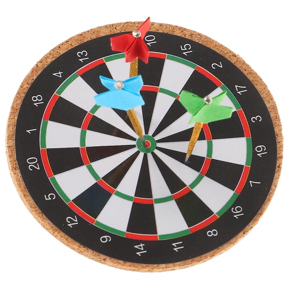 FRCOLOR 1Set Mini Dartboard Set for Dollhouse Recreation and Target Throwing Games with Steel Tip Darts for Home Office and Desk Dollhouse Accessories