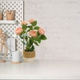 thumbnail image 4 of Flor artificial de cinco cabezas, pequeña rosa de té, planta bonsái, decoración creativa del hogar con flores artificiales, 4 of 6