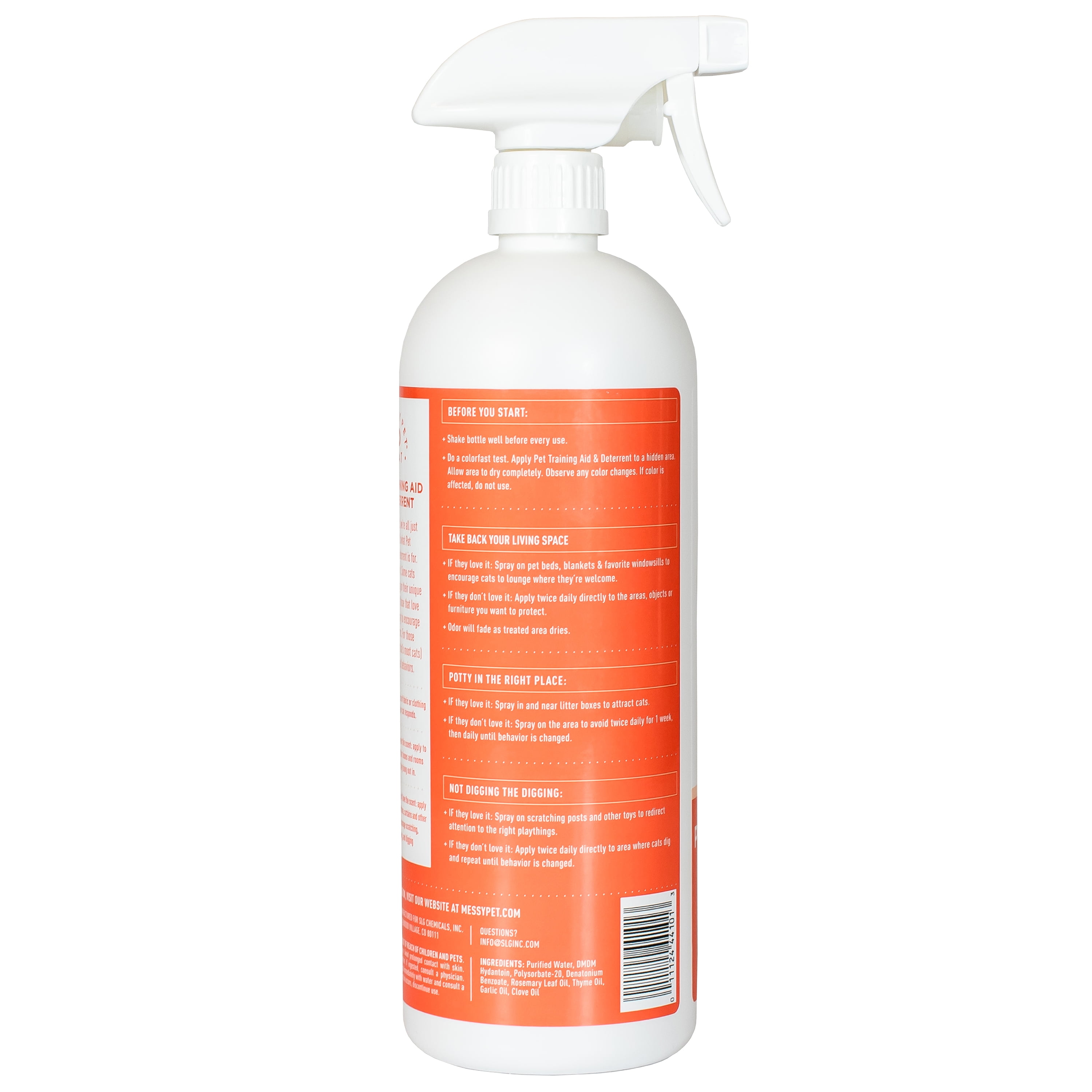 Messy Pet Training Deterrent Spray Helps Stop Scratching, Other Bad Cat Behaviors: Peeing, Marking - 27 oz
