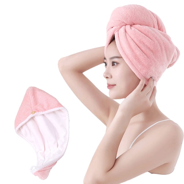 Xihbxyly Toalla para El Cabello, Microfibra Suave y Absorbente, Secado Rápido, Cierre con Doble Botón, Control Del Frizz, Ideal para Cabello Rizado y Grueso, Multiusos para Baño, Hogar y Viajes, 25 X