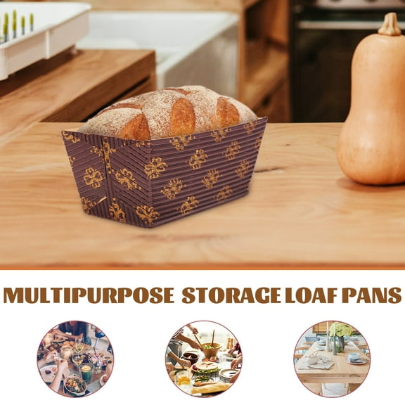 Baluue Paper Loaf Pans for Baking,25Pcs Paper Bread Pans Cake Paper Cups Loaf Making Paper Molds Stackable Cake Storage Loaf Pans