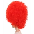 thumbnail image 6 of HPO | Adult Women's Super Size Jumbo Halloween Wig | Red| Breathable Capless Cap, 6 of 8
