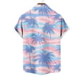 thumbnail image 6 of ZRGHAOYLQ Mens Hawaiian Shirt Short Sleeve Casual Button Down Beach Tshirts Loose Plus Size Bowling T Shirt Tropical Vacation Holiday Shirts Summer Striped Palm Tree Graphic Tees, 6 of 6