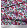 thumbnail image 2 of Soimoi Moss Georgette Fabric Leaves Artistic Print Fabric by The Yard 42 Inch Wide, 2 of 3