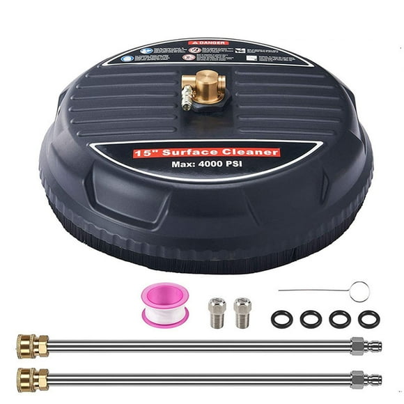 15inch Pressure Washer Surface Cleaner Driveway Power Washer with 2 Extension wands Rotary Surface Cleaner for Cleaning Terraces Patios Wood