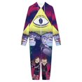 thumbnail image 3 of Gravity Falls Men's Hooded Jumpsuit - Zip Up One Piece Pajamas Soft Cozy Winter Warm Plush Loungewear, 3 of 8
