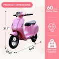 thumbnail image 6 of SaveJoy Kids Motorcycle 24V Retro Ride on Toys for Ages 8+, 15 mph LED Light up Electric Ride On Car,Durable Outdoor Gift for Boys & Girls,Pink, 6 of 8