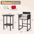 thumbnail image 3 of AVAWING 3PCS Outdoor Patio Wicker Bistro Bar Set w/ Extra Set of Cushion Covers, Beige/Red, 3 of 8