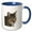 Blue/White, variant on 3drose, Stunning Tabby Cat Close up Portrait Vector Isolated, 11oz Two-tone Red Mug
