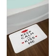 thumbnail image 2 of Keep Calm Bath Mat, Kiss Me Poster Design with Red Hearts and a Kiss Valentines Day Romance, Plush Bathroom Decor Mat with Non Slip Backing, 29.5" X 17.5", Black Red White, by Ambesonne, 2 of 2