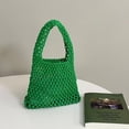 thumbnail image 1 of Nvzi Bolso de hombro tejido, bolso de mano tejido y bolso de cosméticos, bolso de mano tejido elegante para playa de verano, 7,87 x 2,36 x 7,48 pulgadas, verde, 1 of 5