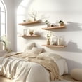 thumbnail image 3 of Estantes flotantes GXYAWPJ de madera clara para pared, juego de 6, 3 of 8
