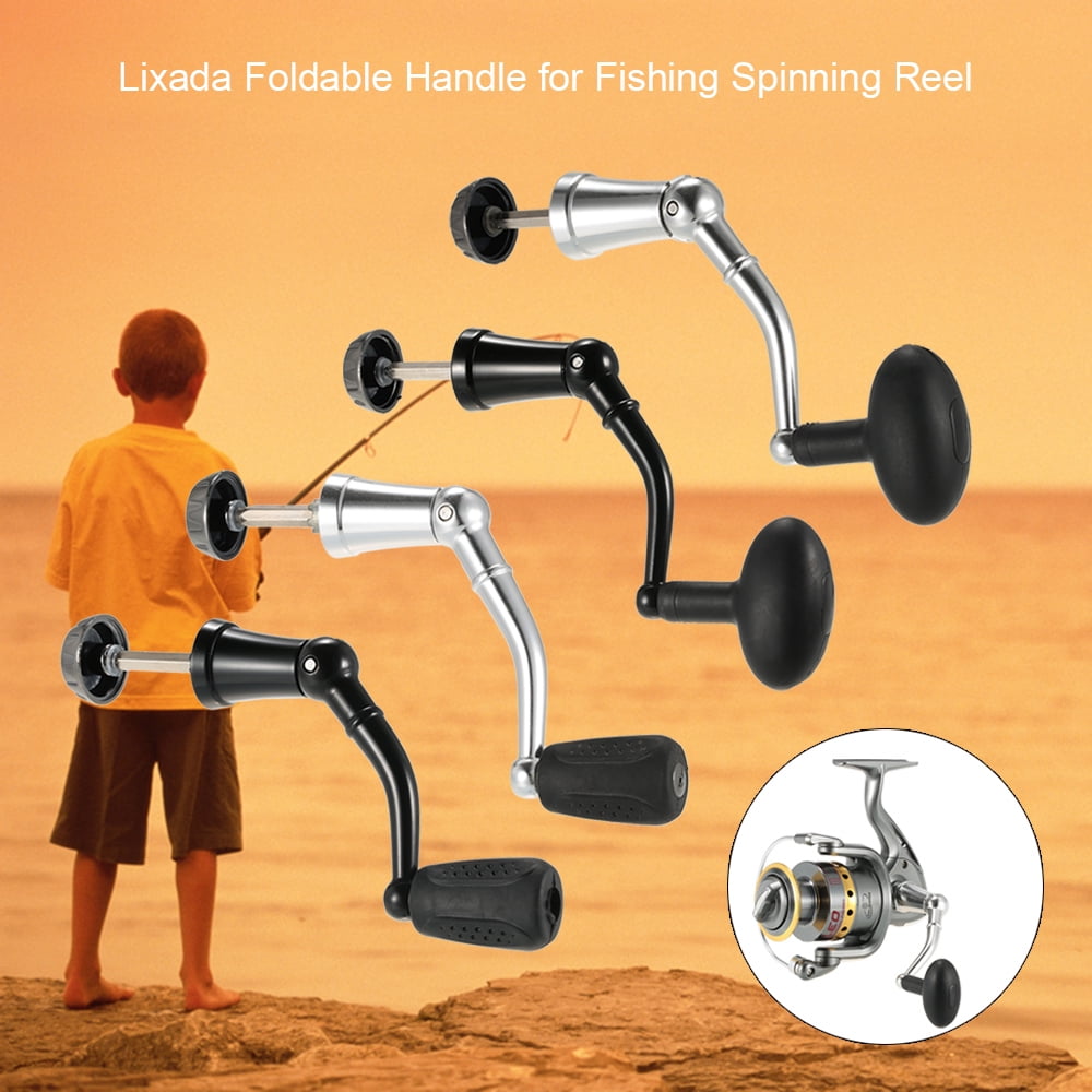 Spinning Reel Handle Sea Lixada Aluminum Alloy Knob Foldable Power Handle for Fishing Spinning Reel Replacement Handle Nonslip Grip