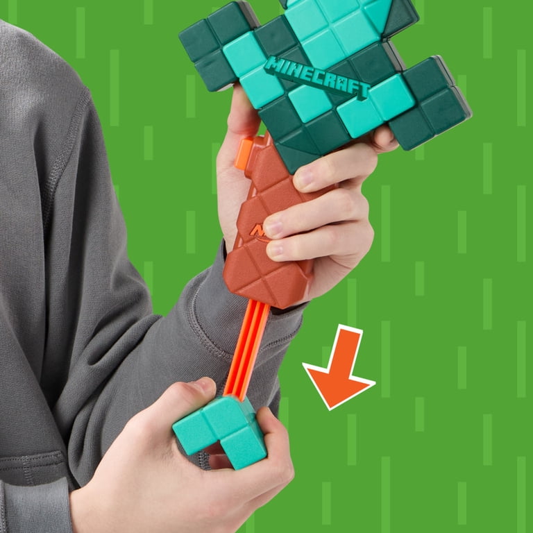 Nerf, Minecraft Sword Dart Blaster, Diamond Sword, 8 N1 Darts