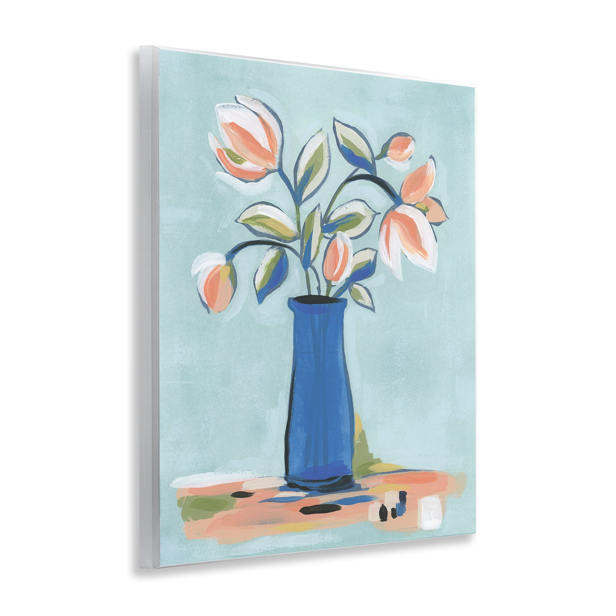 Stupell Industries Pink & Blue Modern Bouquet Plants & Flowers Painting Unframed Art Print Wall Art, 11 x 14