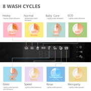 COMFEE Energy Star Countertop Dishwasher, 6 Place Settings & 8 Programs, Speed/Baby-Care/Eco/Glass, Black