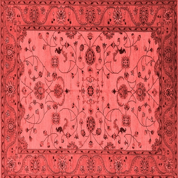 Ahgly Company Indoor Square Oriental Red Traditional Area Rugs, 8' Square