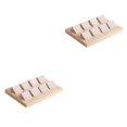 thumbnail image 4 of kurtrusly Wood Earring Card Holder w/ Tray Jewelry Display for Accessory 8 Pair Cream 2Set, 4 of 6