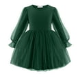thumbnail image 4 of Ketyyh-chn99 Baby Girl Toddler Velvet Dress Ruffle Long Sleeve Christmas Party Wedding Birthday Holiday Dresses Winter Fall Clothes for 1-2 Years,Green, 4 of 4