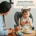 thumbnail image 4 of Nook Theory 4 Pack Reusable Bamboo Plates - Non-Toxic Plate, Dishwasher Safe, Not Microwavable Dinnerware (Waves 10"), 4 of 7
