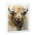 thumbnail image 2 of Designart "Great Plains Bison Bust II" Animals Buffalo Picture Framed Canvas Wall Art, 2 of 5