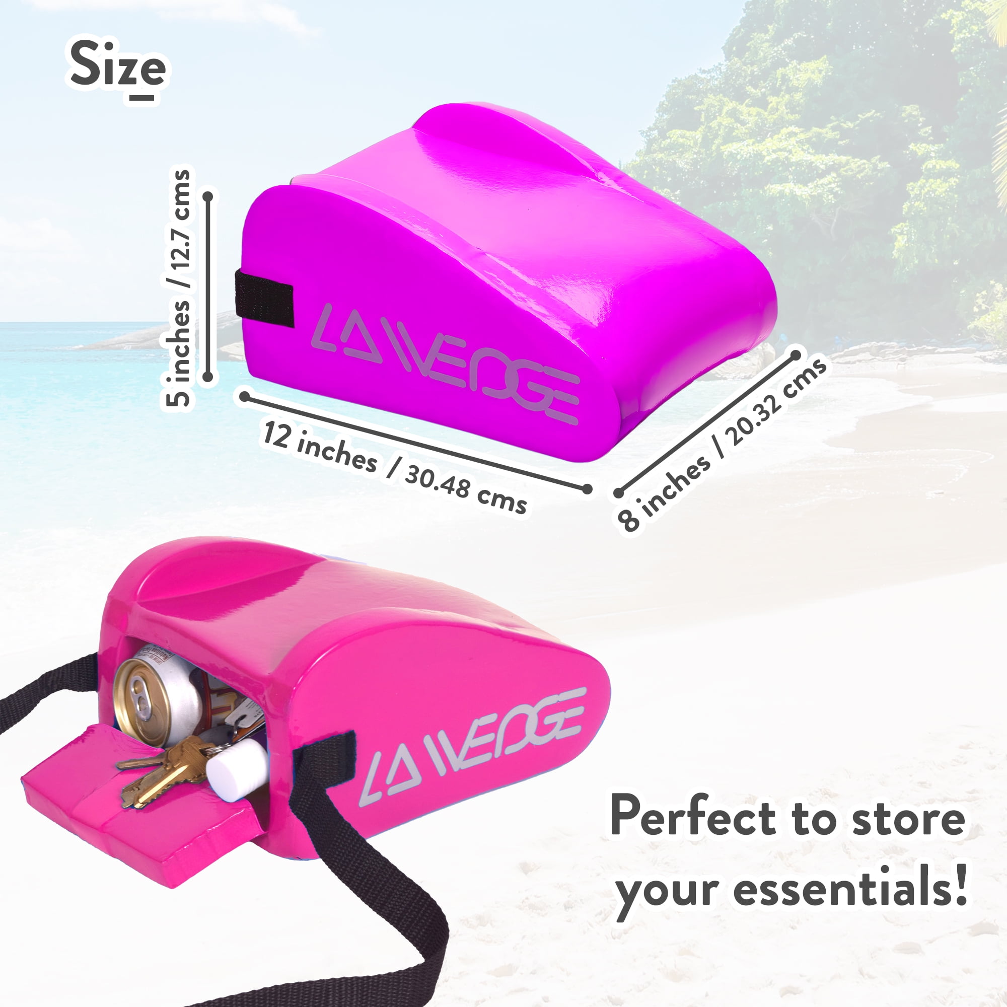 La-Wedge - Beach Headrest and Accessory Bag - Precious Pink