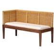 thumbnail image 2 of bali & pari Tabanan Brown Rattan and Brown Acacia Wood 3-Piece Dining Nook set, 2 of 10