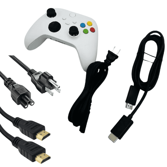 Retrofam Wireless Controller for Xbox One and Windows PC, Gaming Gamepad with Dual Vibration & 3-Piece Essential Cable Accessory Bundle