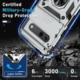 thumbnail image 2 of KOMI Compatible with Google Pixel 7a Case Built in Slide Camera Lens Cover+Screen Protector+Finger Ring Holder Kickstand,Heavy Duty Shockproof Full Body Protective Phone Cover,2023 Silver, 2 of 5