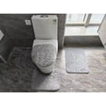 thumbnail image 1 of Nvzi Juego de tres piezas de baño de piedra, juego de tres piezas para inodoro, almohadillas para inodoro, alfombrilla de baño absorbente de agua, limpia y reutilizable para ducha (gris), 1 of 5