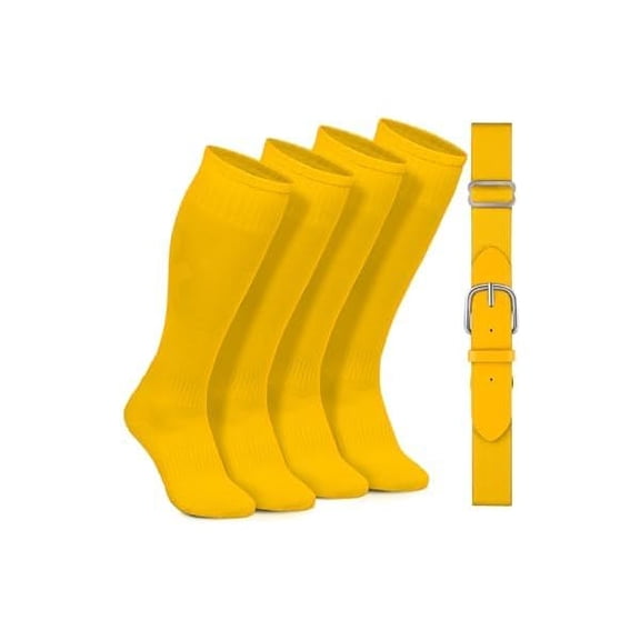 Eryueer2 Pairs Baseball Socks and Belt Cotton Adjustable Youth Baseball Softball Socks Belt for Boys Girls