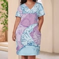 thumbnail image 3 of Pastel Poppies Floral Seamless Pattern Women's Summer Short Sleeve Casual Dresses Party Dress, 3 of 5