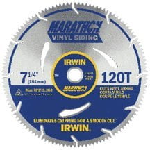 IRWIN Tools MARATHON Vinyl Siding Circular Saw Blade, 7 1/4-inch, 120T (21830ZR) 7-1/4