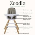 thumbnail image 6 of Evolur Zoodle 3-in-1 High Chair Booster Feeding Chair with Modern Design, Light Grey, 6 of 18