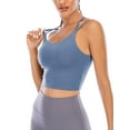 thumbnail image 4 of YouLoveIt Women's Sports Bra Stretch Cami Tank Top Padded Wireless Cross Back Yoga Bra Yoga Vest Seamless Short Camisoles Women Tank Top Cami Sport Yoga Bras, 4 of 8